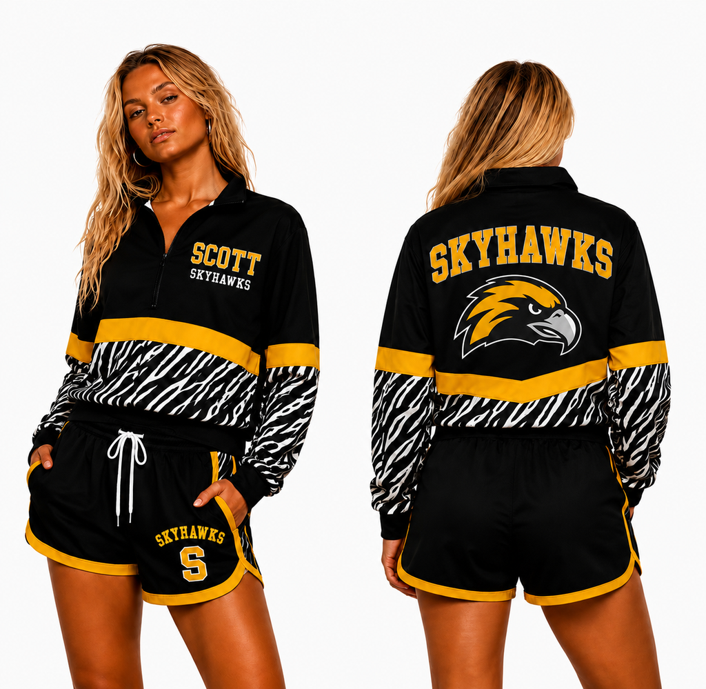 Scott Skyhawks Windbreaker Jacket & Shorts Set 🖤💛 Read Full Description for Sizing