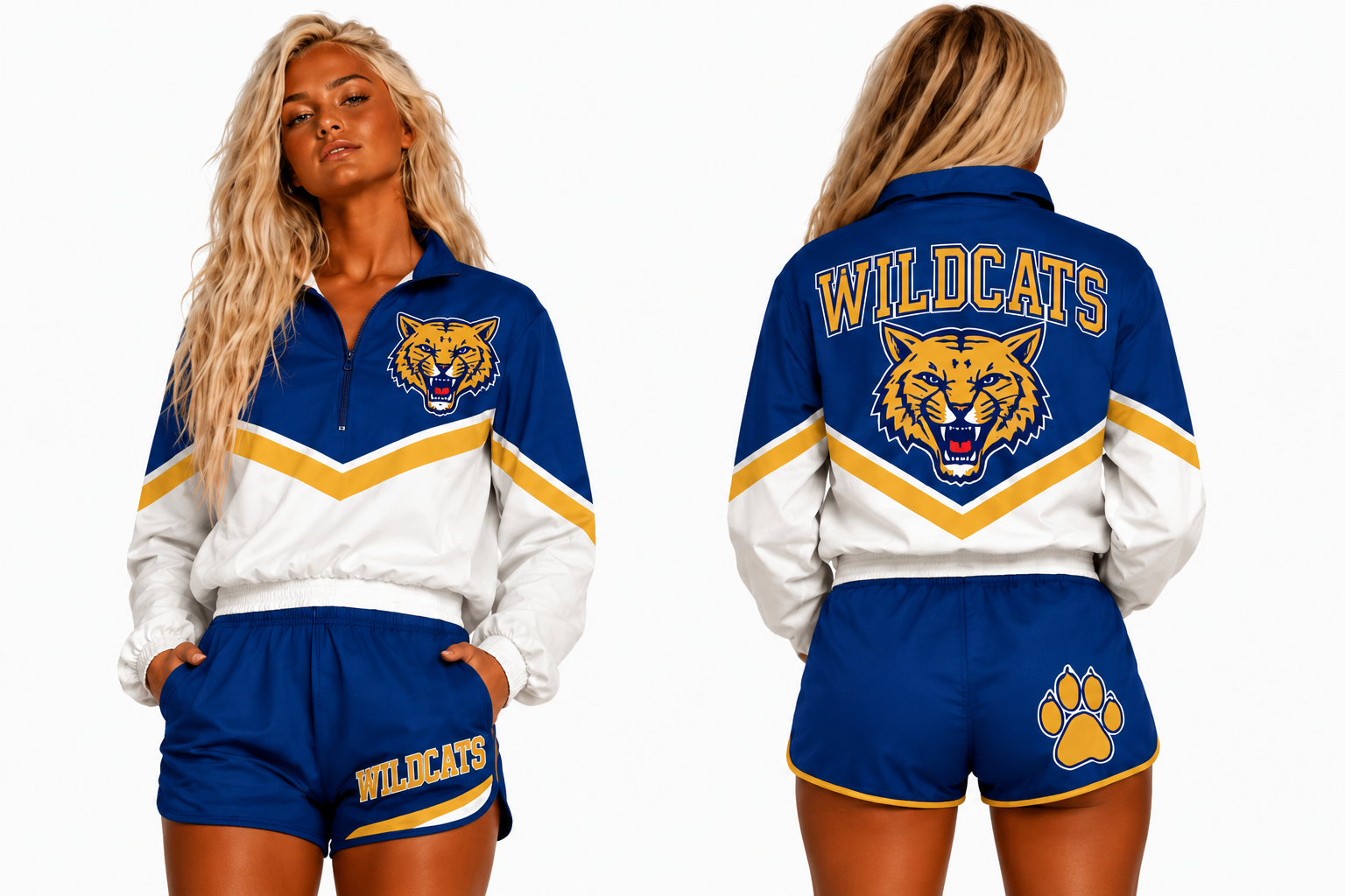 Logan Wildcats Game Day Windbreaker Short Set 💙💛🐾