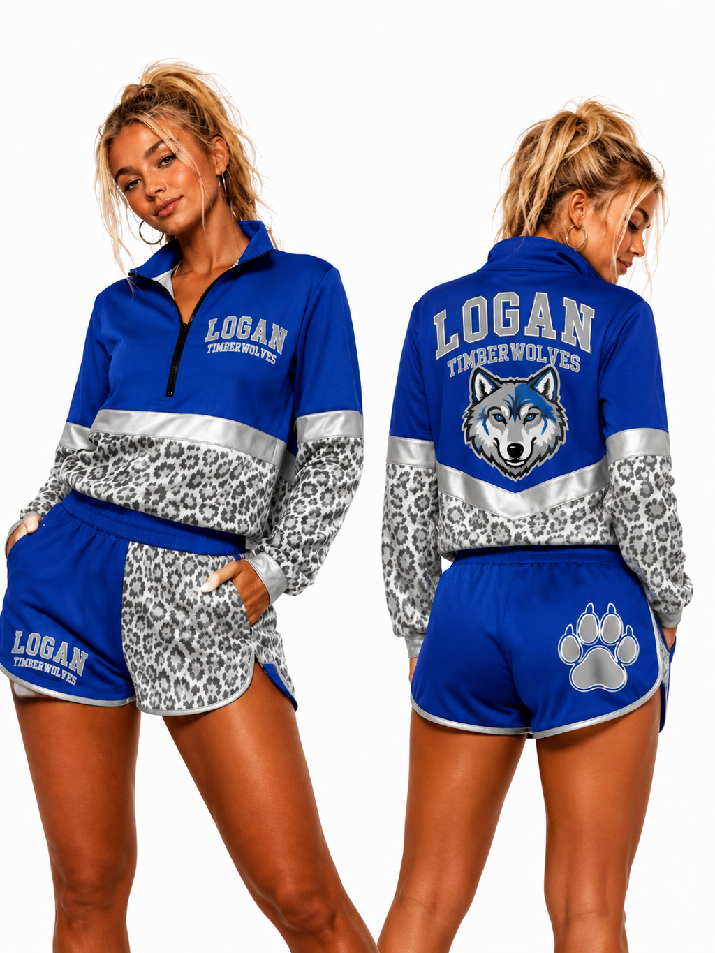 PRE-ORDER | Logan Timberwolves Windbreaker Jacket & Athletic Shorts Set | Custom Game Day Outfit ⚡️In all windbreaker items. I suggest sizing up one size.⚡️