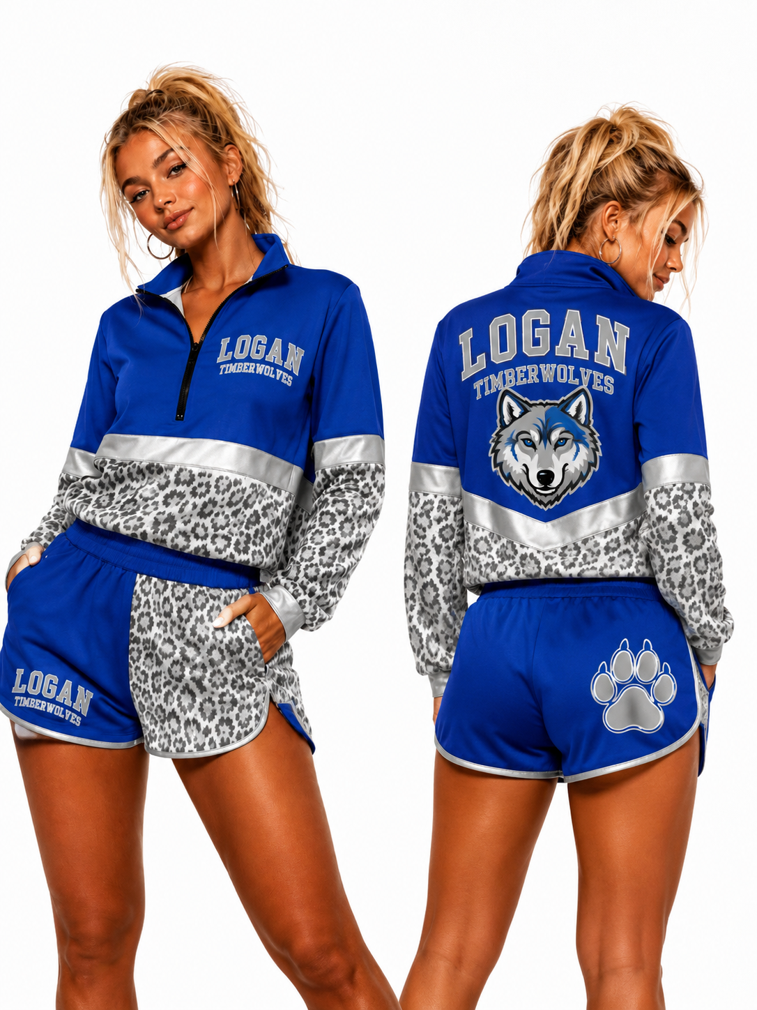 PRE-ORDER | Logan Timberwolves Windbreaker Jacket & Athletic Shorts Set | Custom Game Day Outfit ⚡️In all windbreaker items. I suggest sizing up one size.⚡️