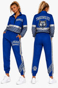 PRE-ORDER | Logan Timberwolves Windbreaker Pants | Custom Blue & Silver Game Day Joggers⚡️ In all windbreaker items. I suggest sizing up one size.⚡️